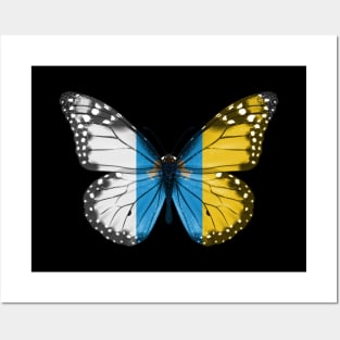 Canary Islander Flag  Butterfly - Gift for Canary Islander From Canary Islands Spain Posters and Art